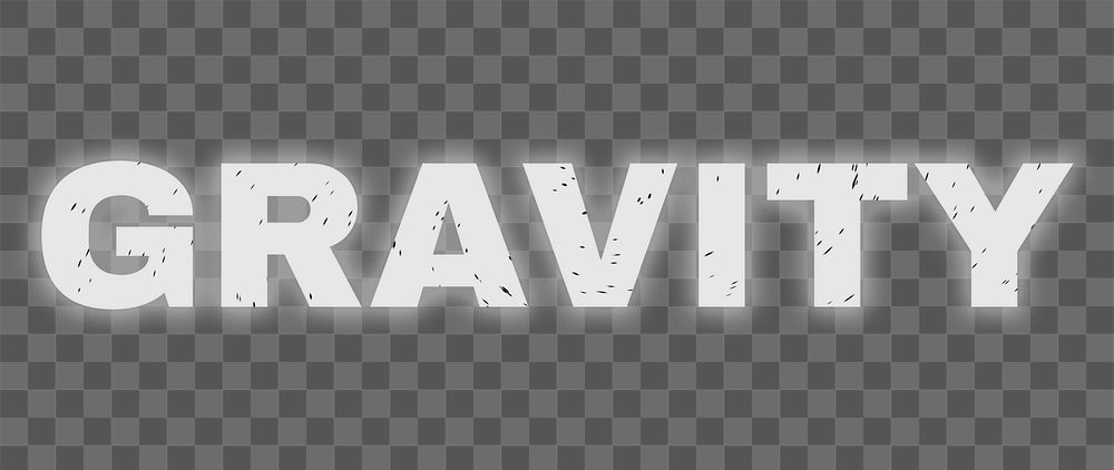 Abstract GRAVITY png white typography word
