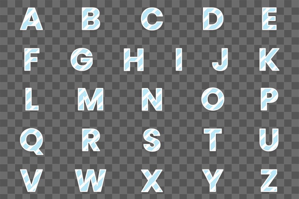 Abc letter set typography png for kids