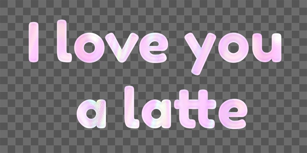 Love quote png holographic pink word sticker