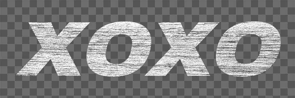 Bold XOXO png word sticker printed text