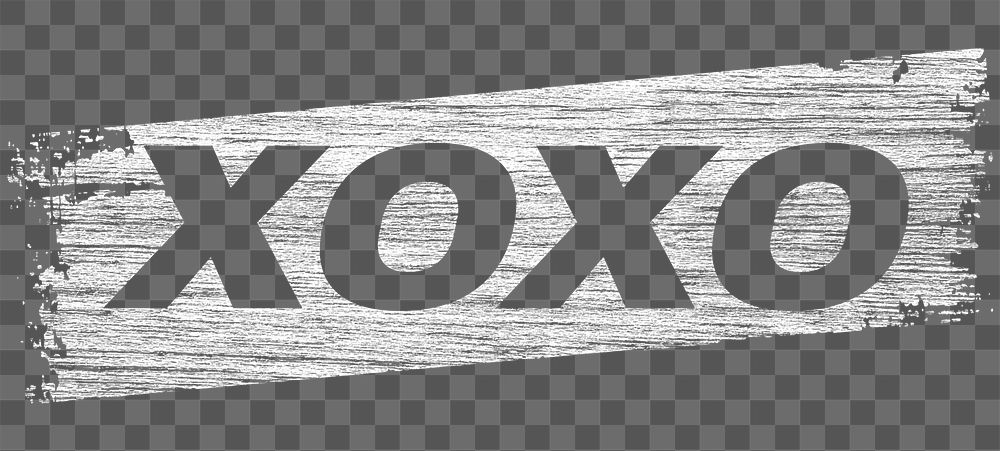 XOXO lettering png brush stroke effect typography