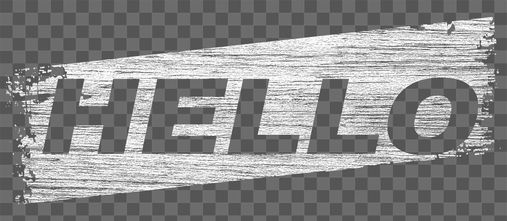 Hello word png brush stroke effect typography