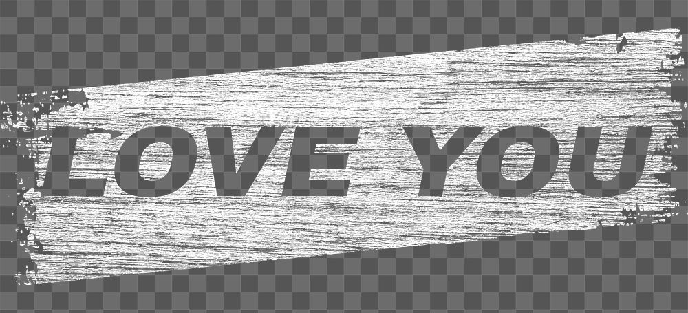 Love you lettering png brush stroke effect typography