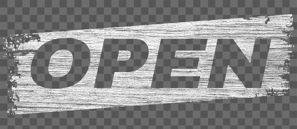 Open word png brush stroke effect typography