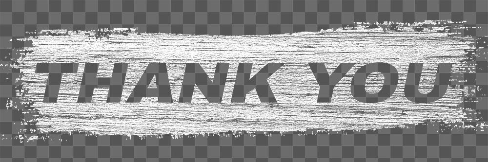 Thank you lettering png brush stroke effect typography