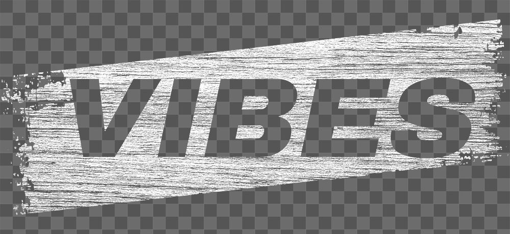Vibes text png brush stroke effect typography