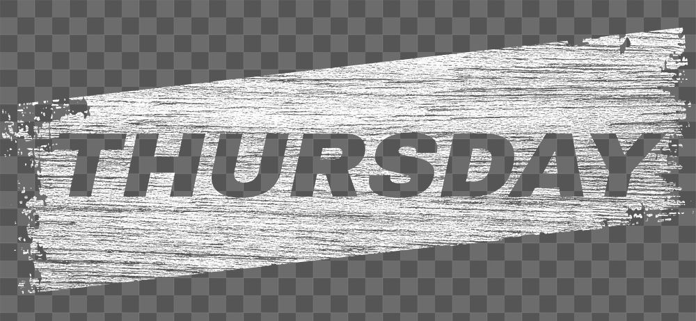 Thursday word png brush stroke effect typography
