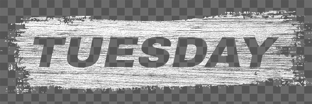 Tuesday word sticker png brush stroke effect
