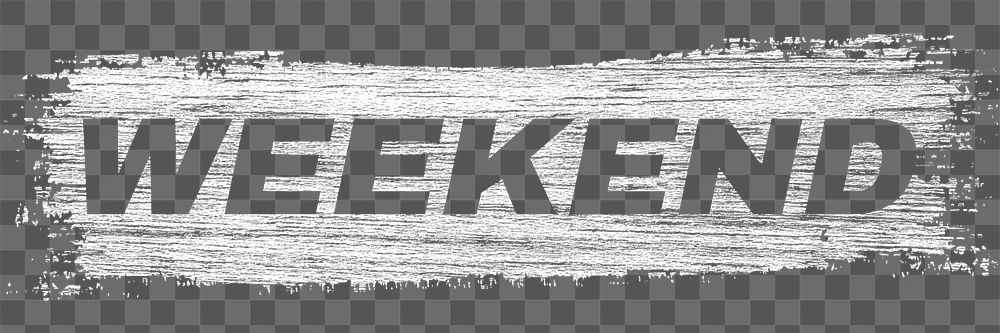 Weekend text png brush stroke effect typography