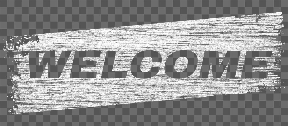 Welcome word sticker png brush stroke effect
