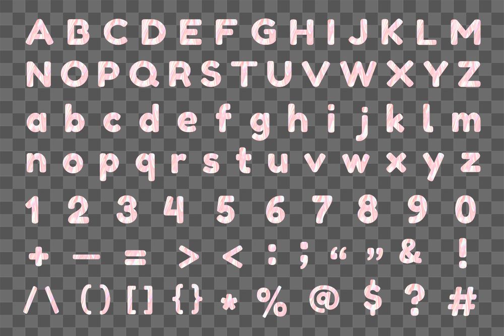 Alphabet numbers symbols png sticker pastel holographic set