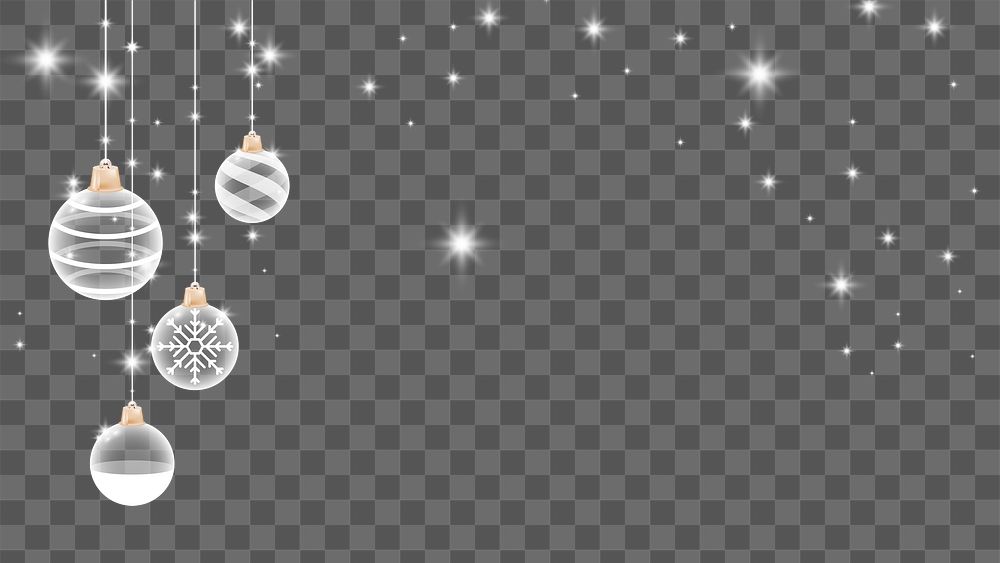 White Christmas sparkly balls png