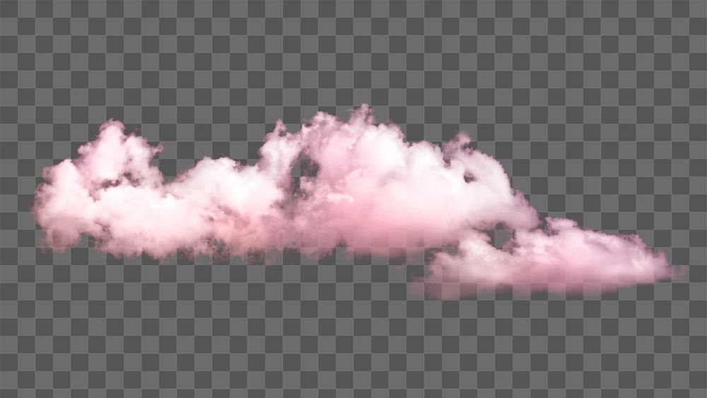 PNG pink cloud sticker, aesthetic design in transparent background