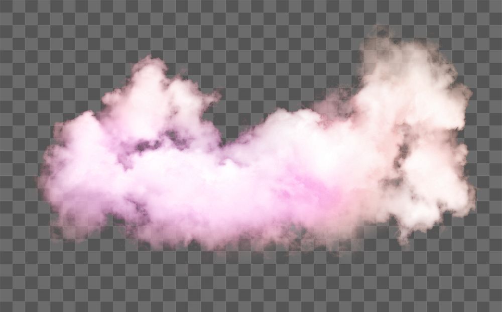 PNG pink cloud sticker, aesthetic design in transparent background