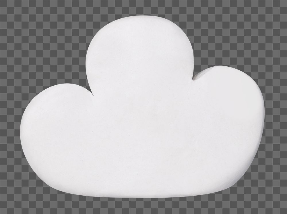 Png white cloud clay craft cute handmade creative art graphic