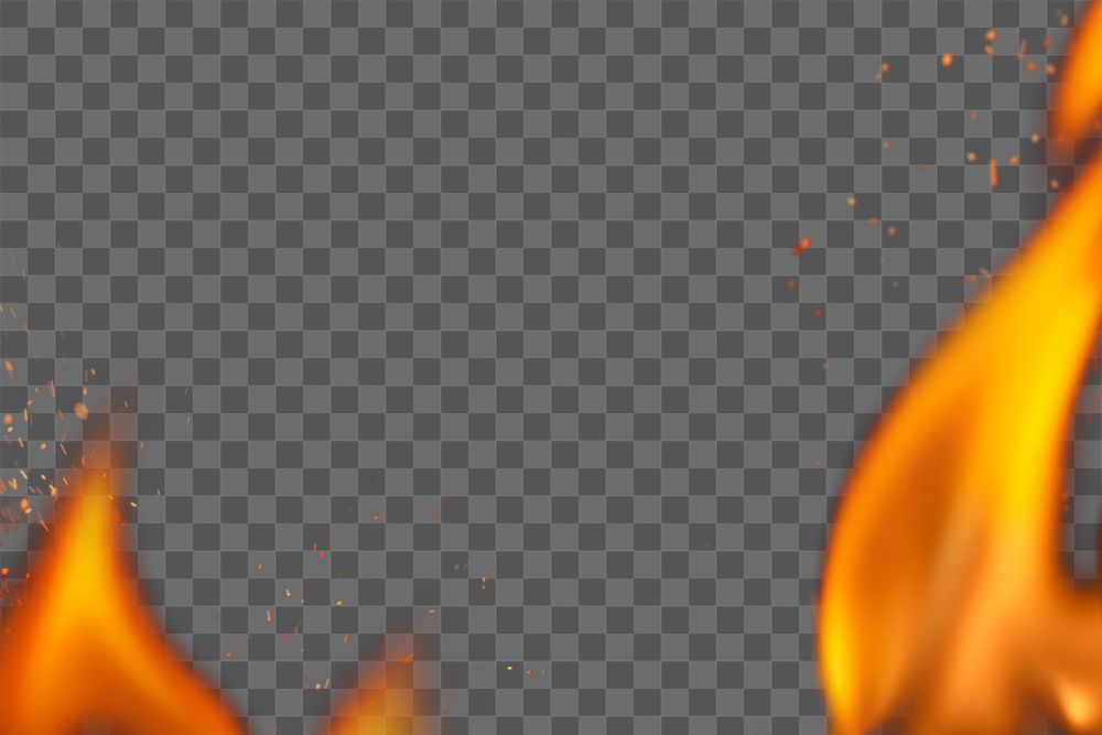 Flame png border background, burning fire, animated graphic