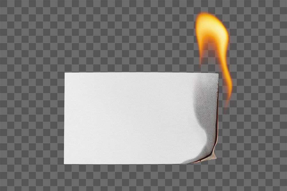 Burning Paper Png, White Blank 