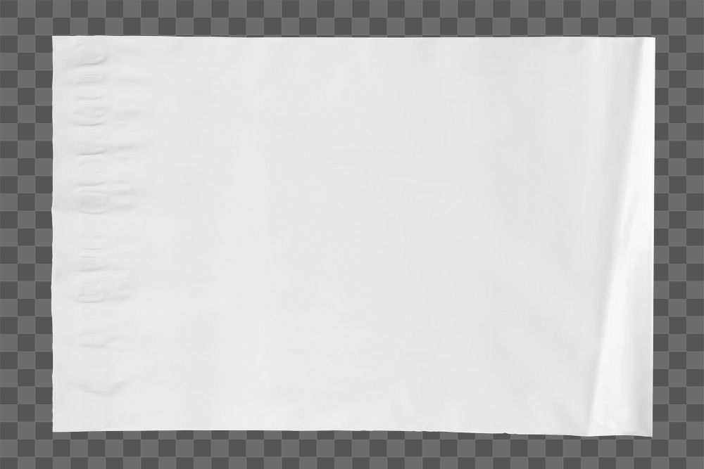 White mailer bag png, shipping packaging design