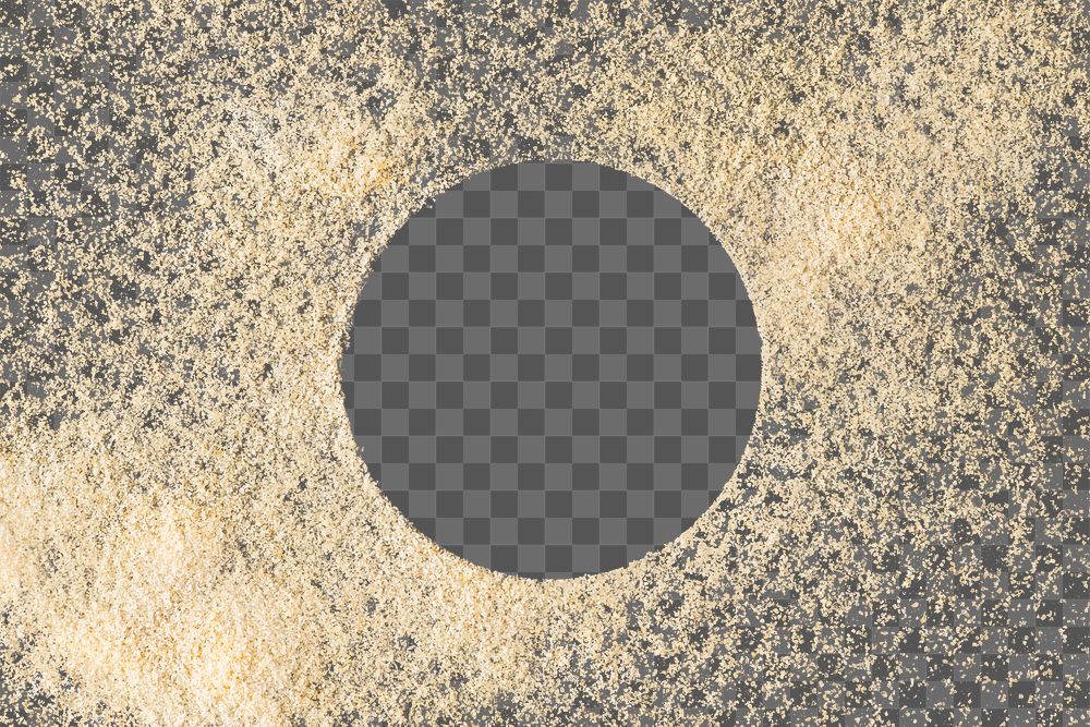 Beige powder frame png, transparent background