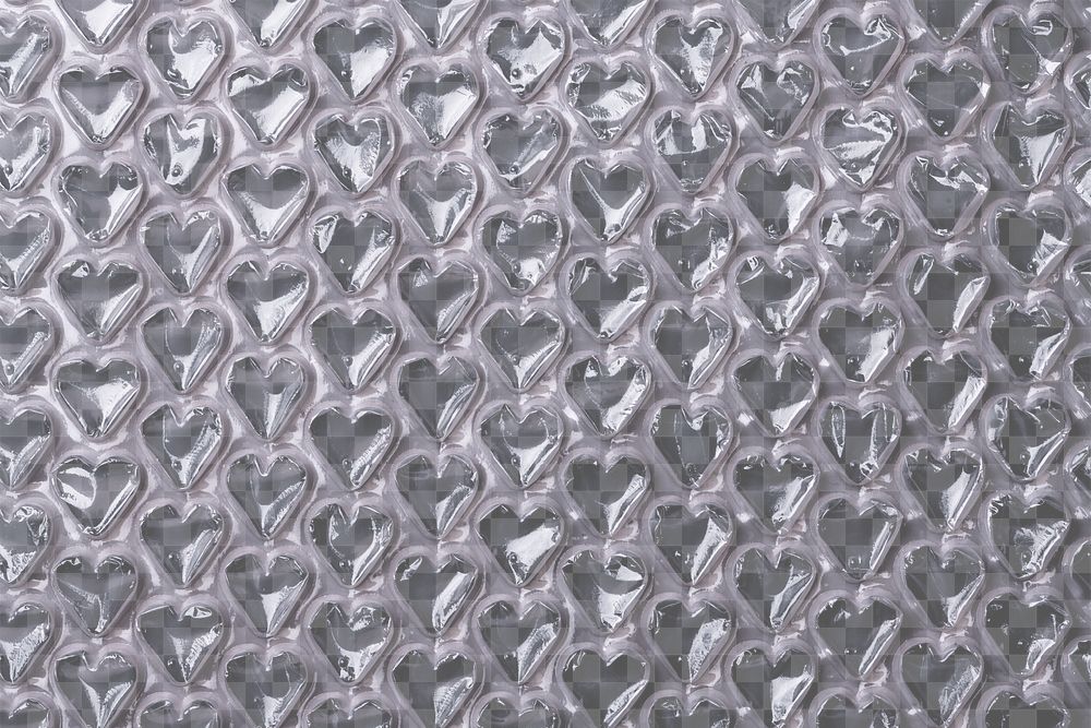 Texture png, heart shape bubble wrap design, transparent background