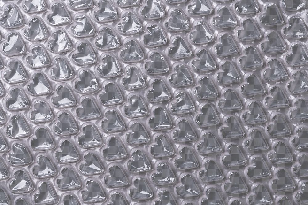 Texture png, heart shape bubble wrap design, transparent background