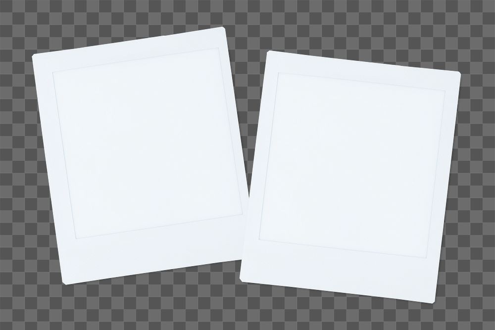 Instant photo png frame, simple design, transparent background