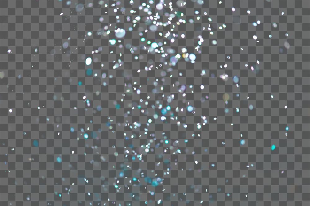 White glitter png bokeh overlay sequin confetti on transparent background