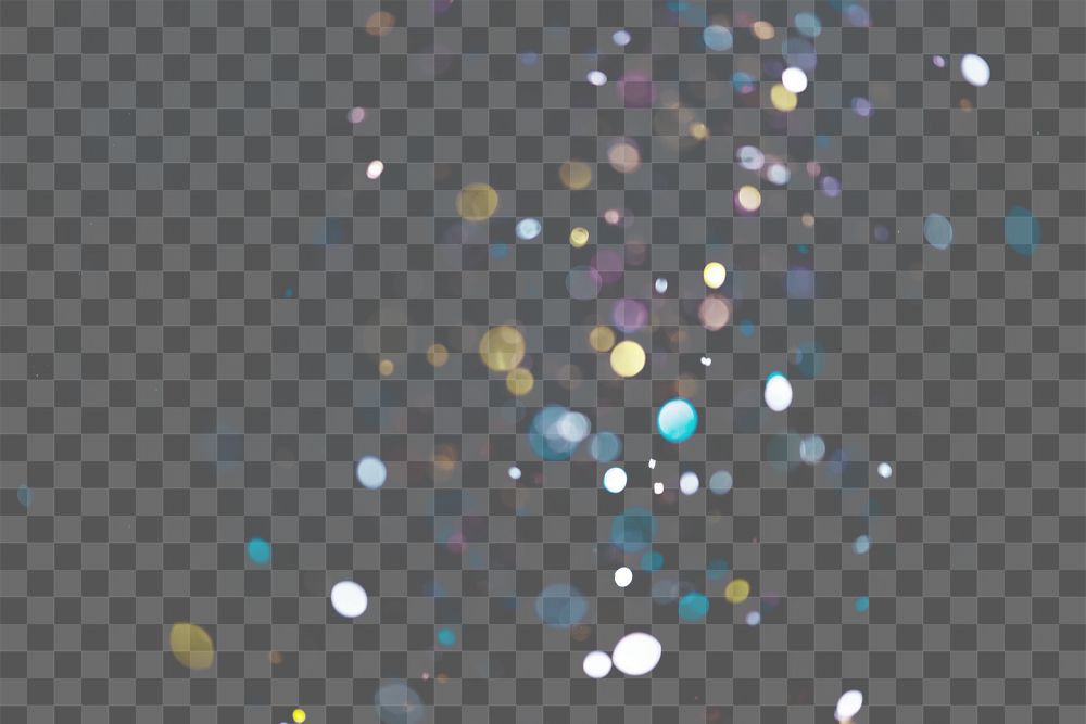 Glitter png bokeh confetti overlay on transparent background