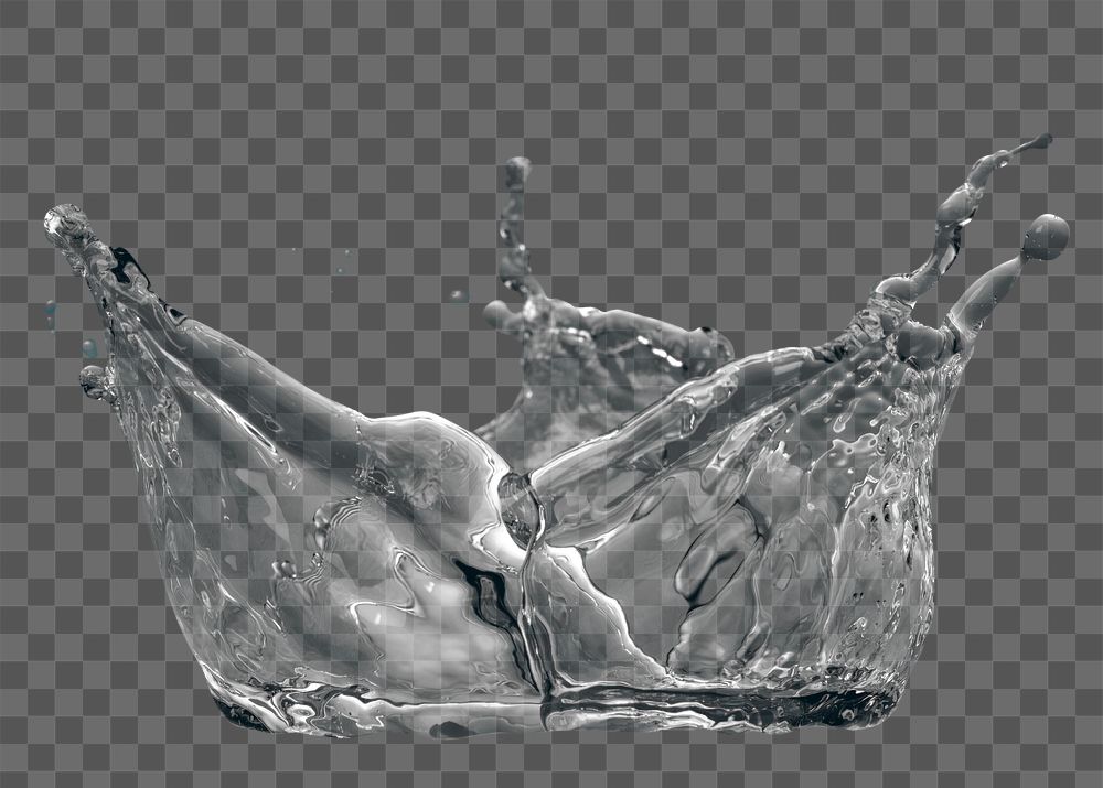 Macro shot of water splash with reflection design element