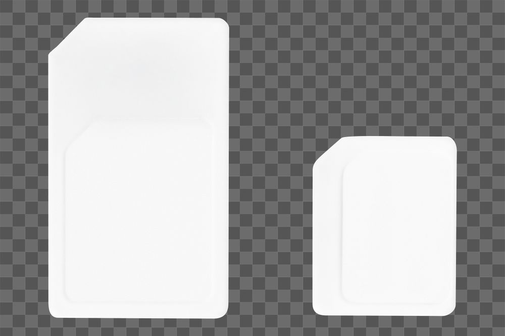 White sim card mockup png telecommunication and connection