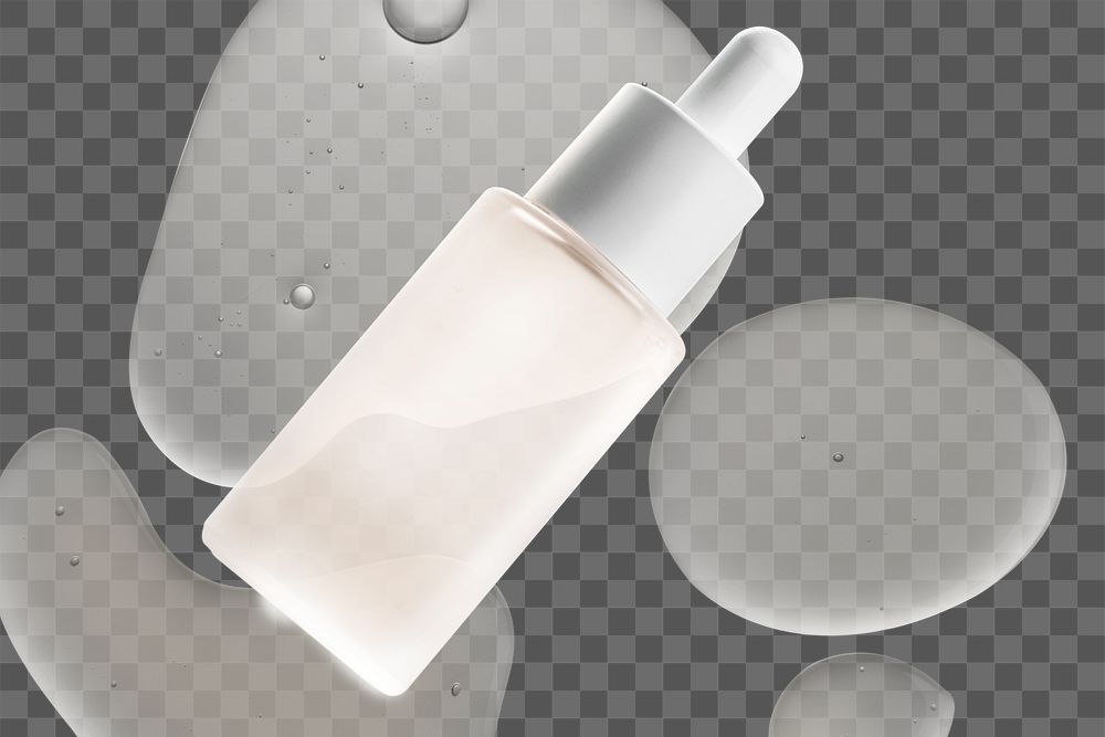 PNG dropper bottle color product packaging for beauty and skincare