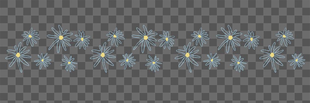 Daisy flower brush png hand drawn doodle pattern 