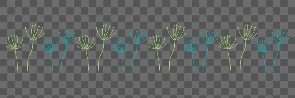 Doodle nature brush png hand drawn papyrus plant pattern