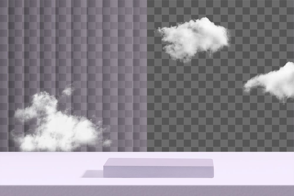 Aesthetic product backdrop PNG mockup, cloud background