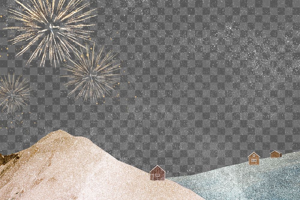 Fireworks png background, transparent New Year's Eve design