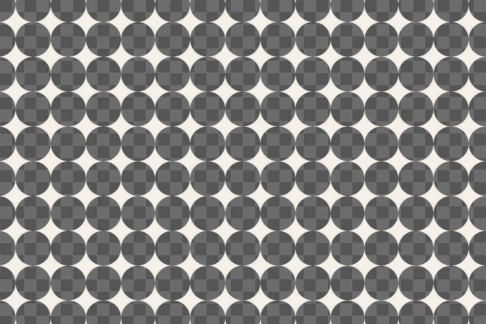 Aesthetic circle png pattern, transparent background, white geometric design