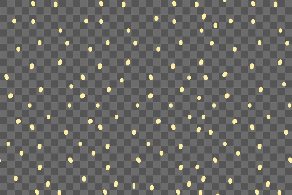 Polka dot png pattern, transparent background, yellow doodle