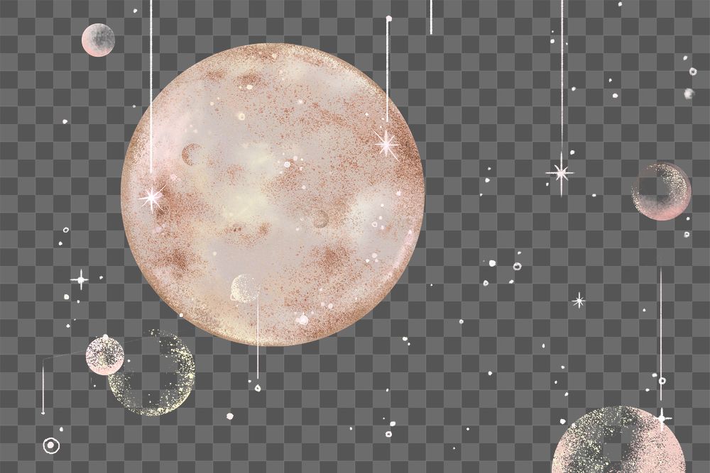 Soap bubble png sticker, pink moon design, transparent background 