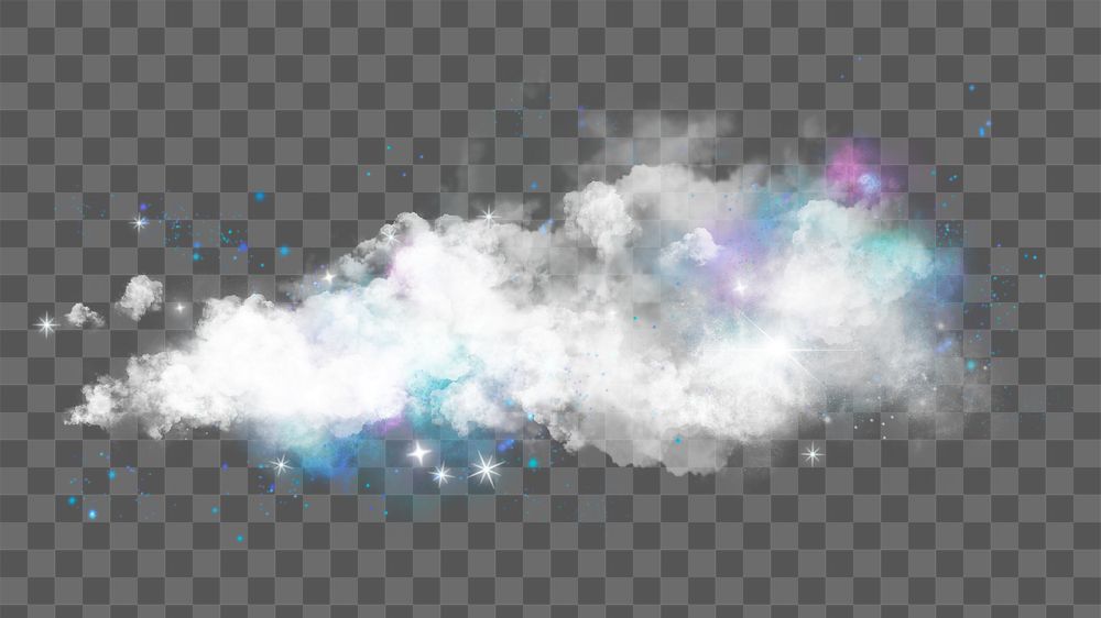 Bling cloud png sticker, dreamy design transparent background