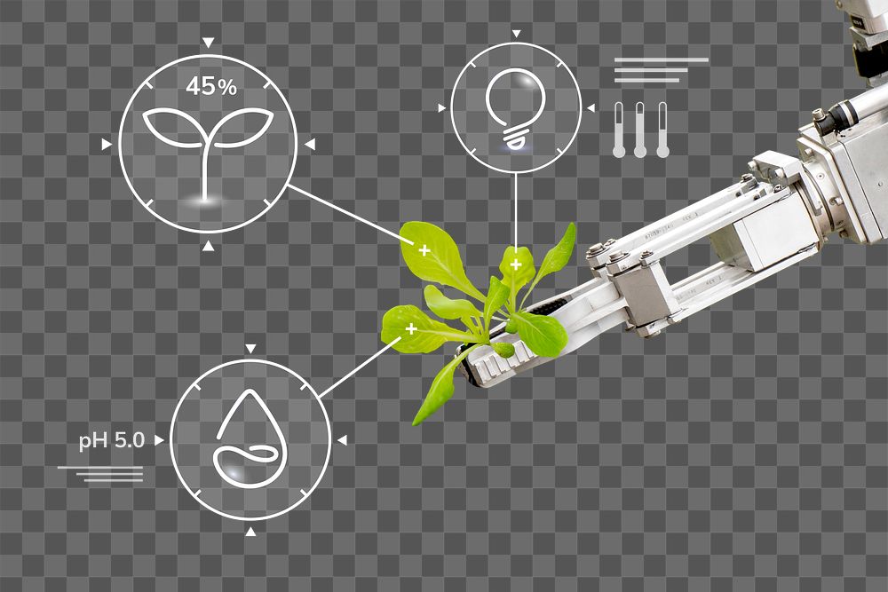 Weed elimination png sticker, hydroponic farming, transparent background