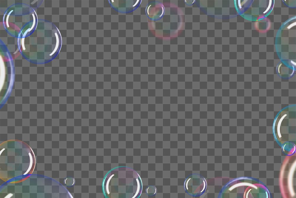 Holographic bubble frame png background