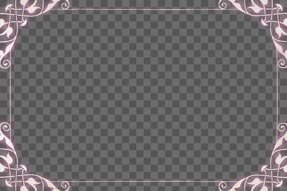 Pink filigree frame border png