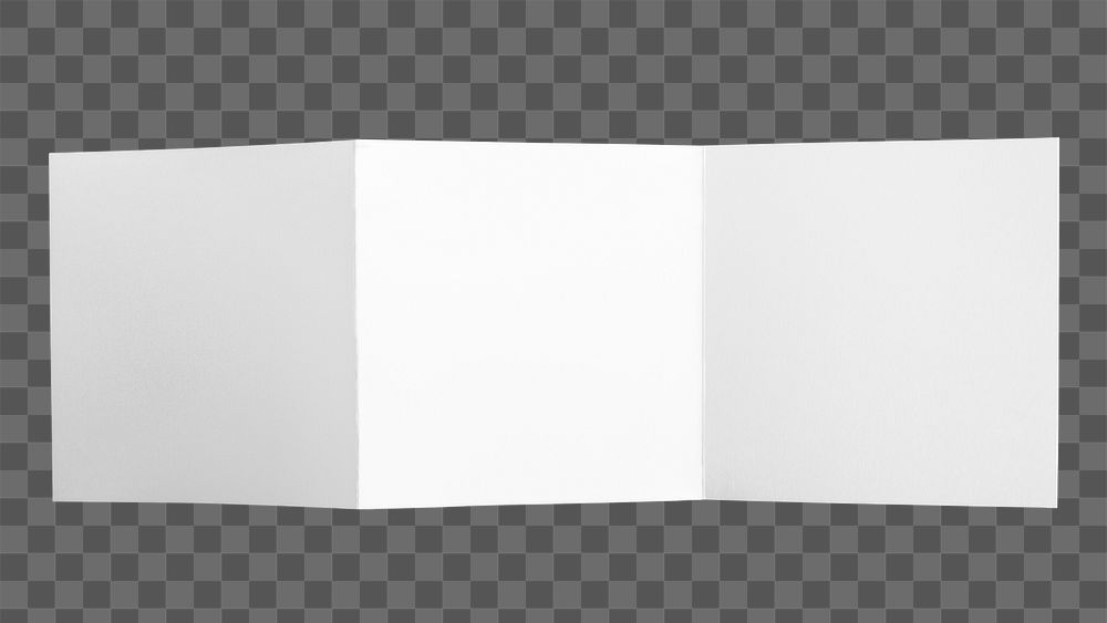 Tri-fold flyer png, white design, isolated object transparent background