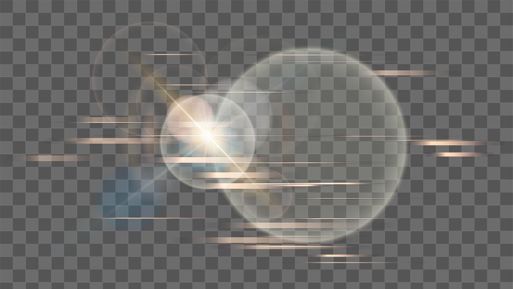 Lens flare png technology icon in gold on transparent background