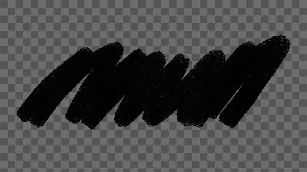 Png abstract brush stroke element in black
