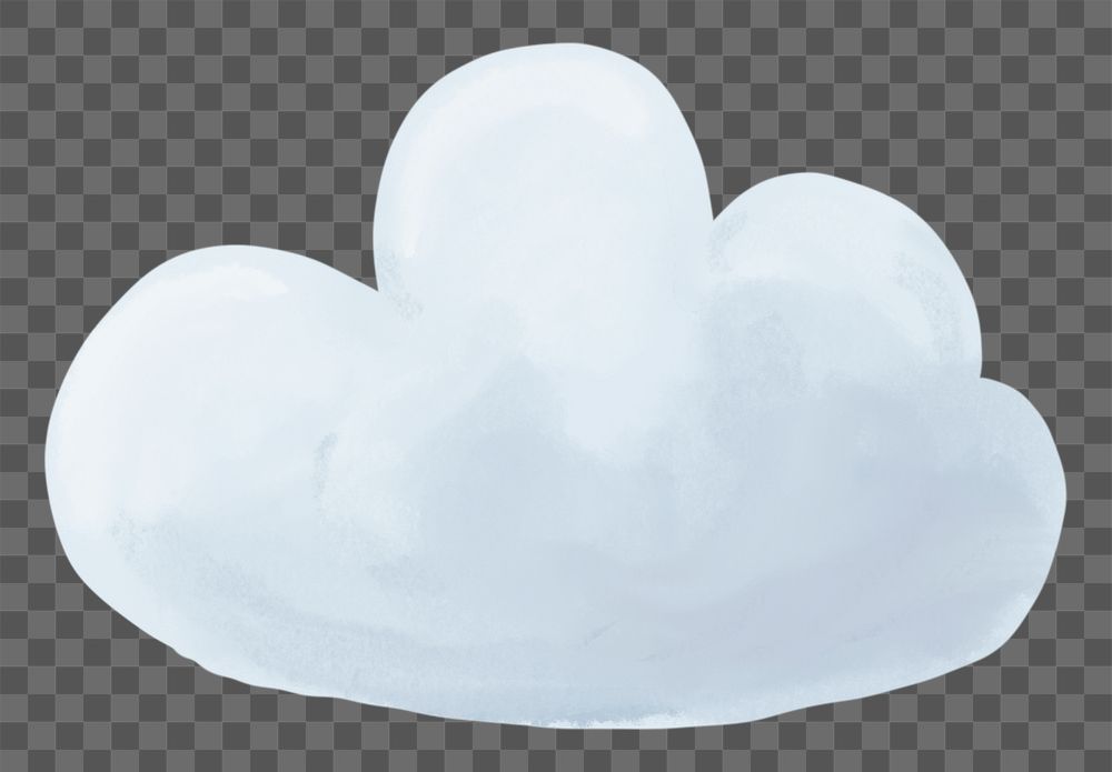 PNG watercolor cloud clip art, cute hand drawn illustration