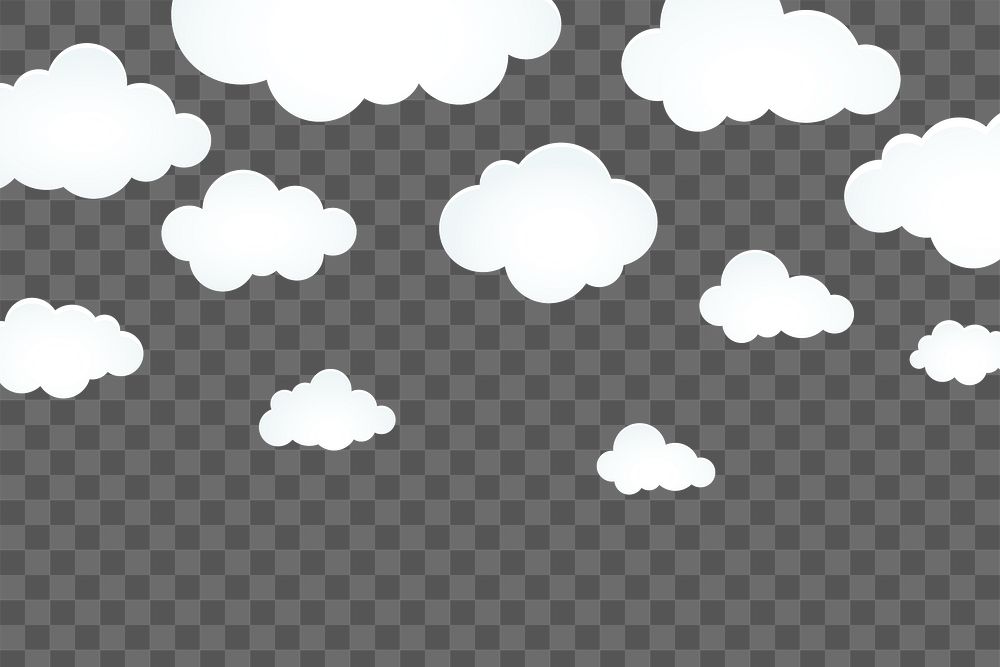 Clouds png, transparent background, 3d collage sticker