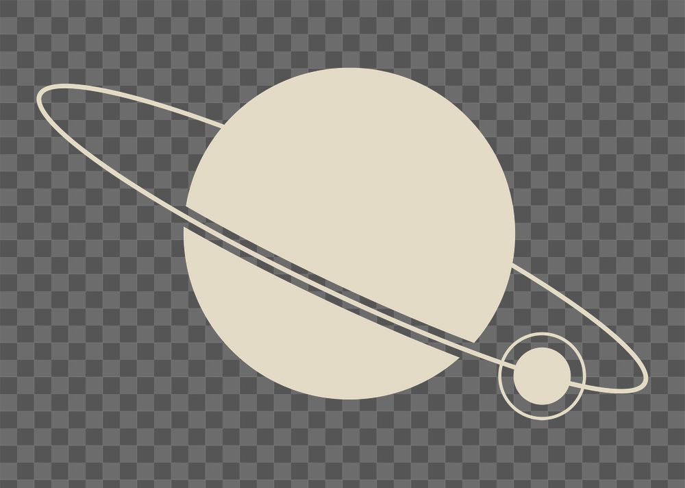 Galaxy saturn png sticker, aesthetic planet art, beige gradient graphic