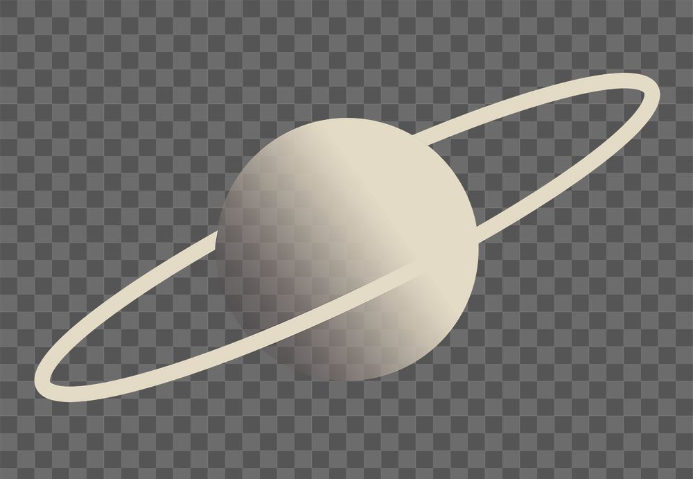 Galaxy saturn png sticker, aesthetic planet art, beige gradient graphic