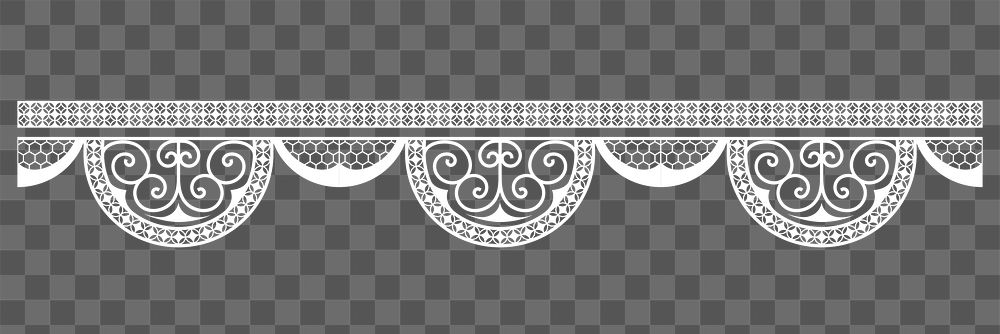 Lace border png clipart, white classic fabric